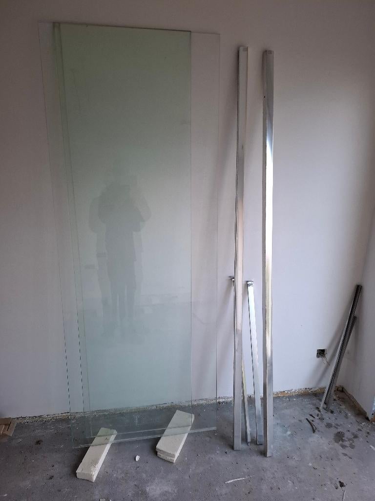 douchewand 60br x 200 h  helder glas 8mm dik, Doe-het-zelf en Bouw, Sanitair, Ophalen, Zo goed als nieuw, Glas, Douche