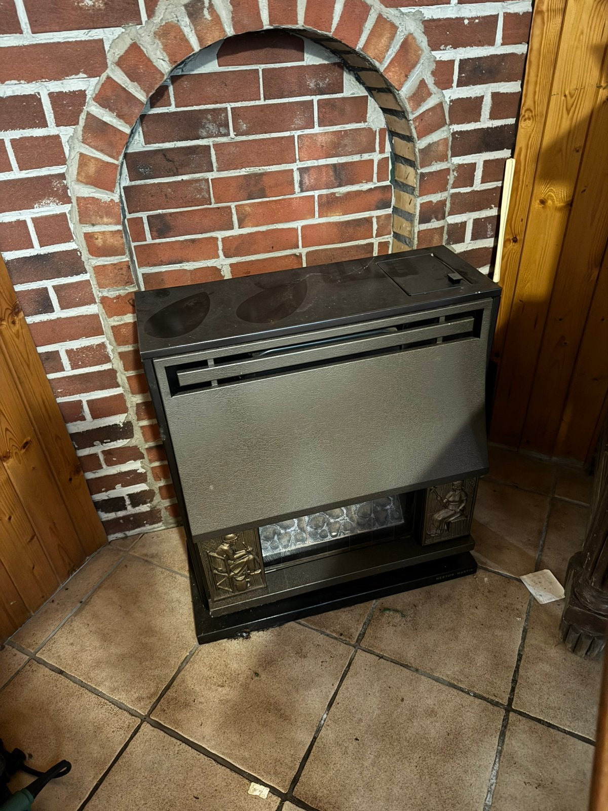 Poële au gaz, Maison & Meubles, Enlèvement, Utilisé, Cheminée sur pied, Cheminée au gaz