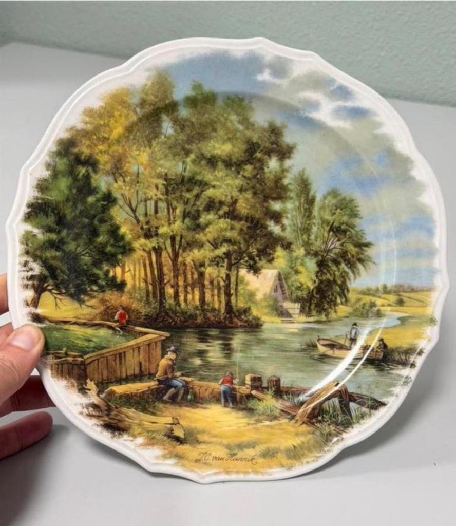 Assiette murale vintage J.C. de Hunnik Royal Schwabap Dutch, Enlèvement ou Envoi