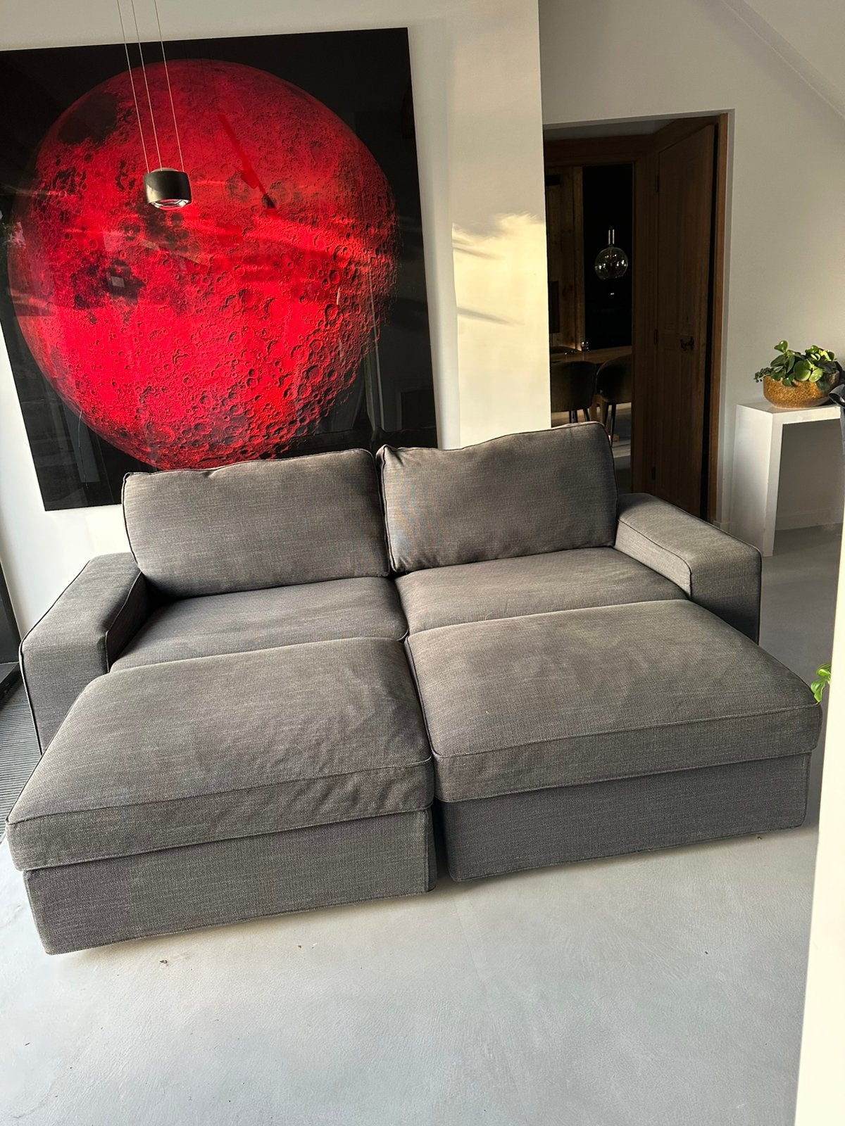 Canapé KIVIK 3 places IKEA + 2 poufs assortis, 200 à 250 cm, Enlèvement, Utilisé, Tissus