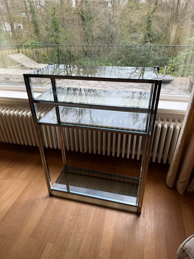 Etagere Belgo chrome, Ophalen, Zo goed als nieuw, Glas