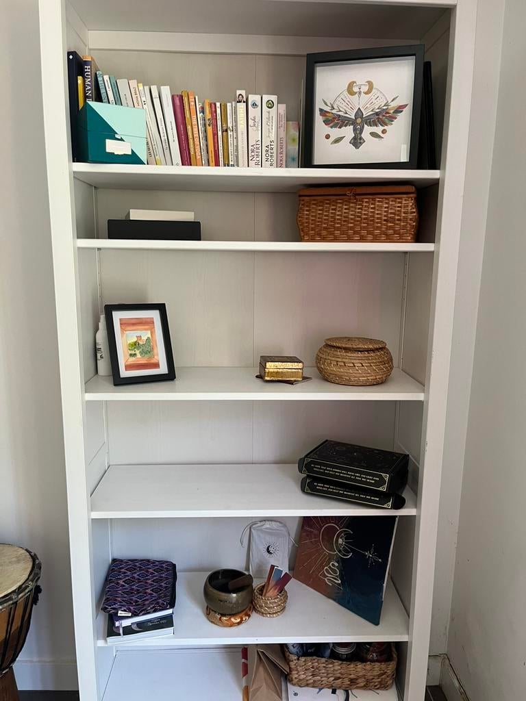 IKEA Hemnes witte boekenkast, Huis en Inrichting, Kasten | Boekenkasten, Ophalen, Met plank(en), Scandinave pin massif blanc epure