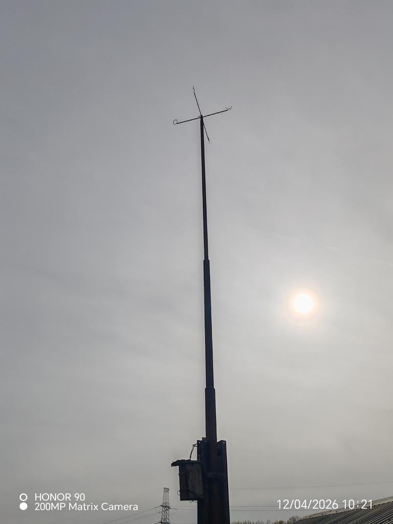 Windvaan met haan + hoge mast (complete set), Télécoms, Antennes & Mâts, Enlèvement, Mât