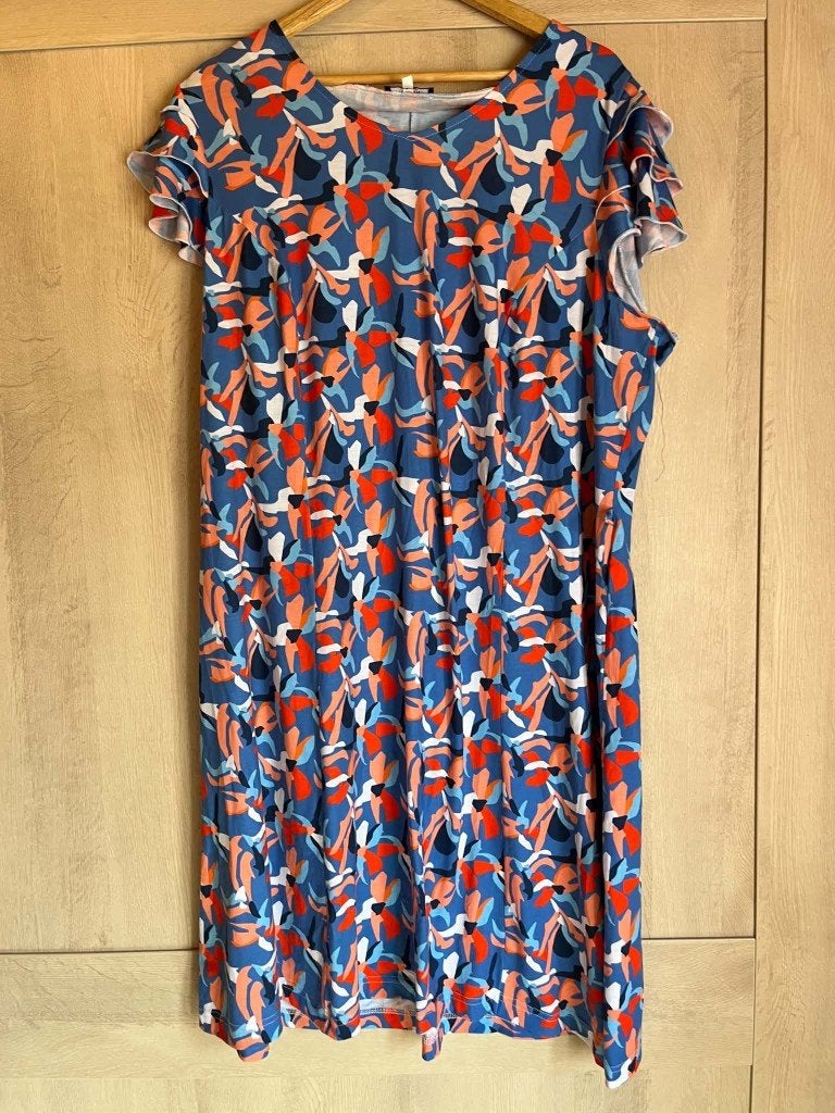 kleed stretch titchini 52 blauw rood, Enlèvement ou Envoi, Titchnini, Comme neuf, Robe