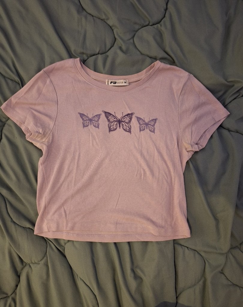 Lot:  8 T-shirts, Paars, Korte mouw, Gedragen, Andere