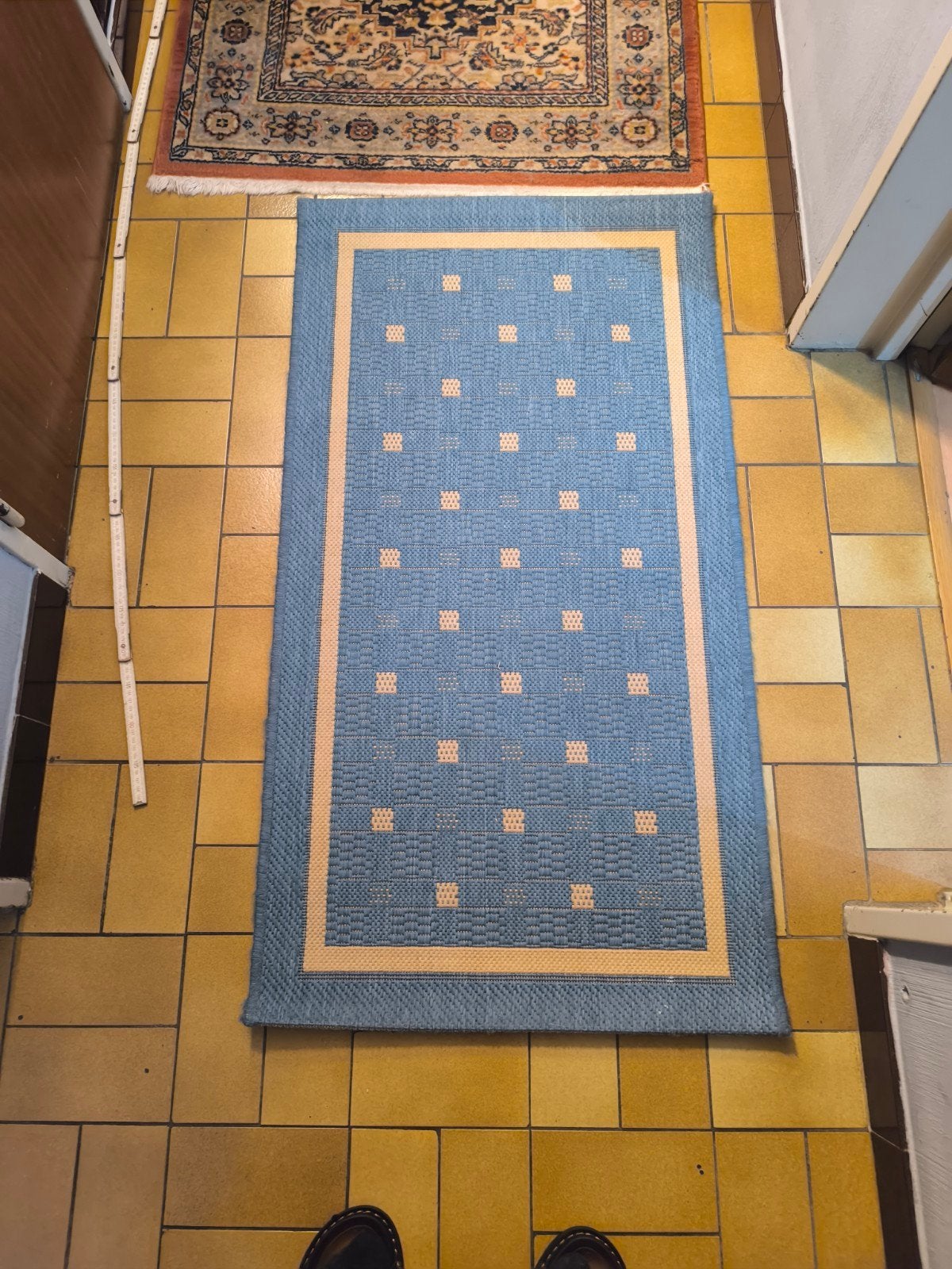 tapis, Enlèvement, Utilisé, Bleu, Rectangulaire