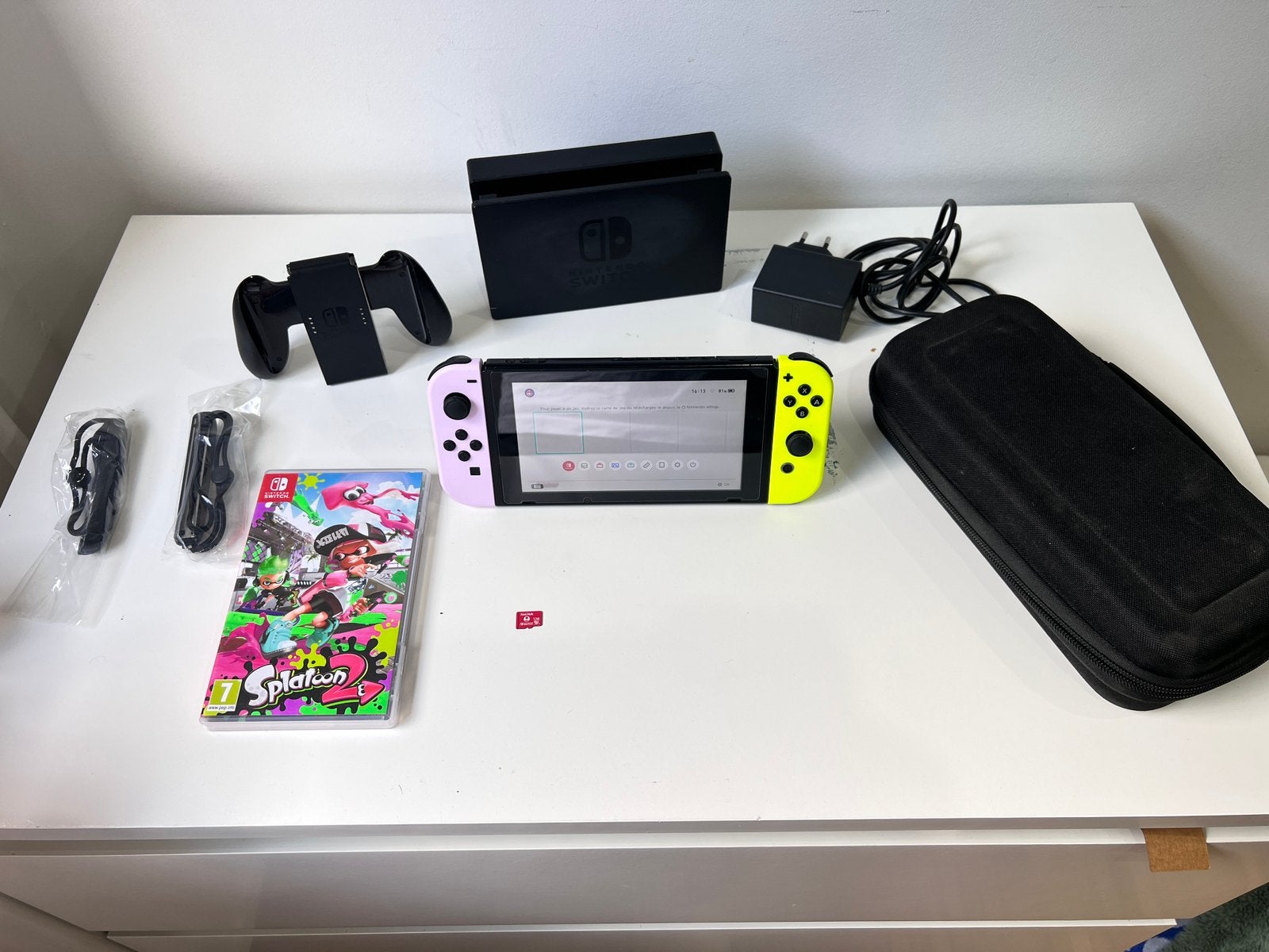 CONSOLE NINTENDO SWITCH SPLATOON 128GB - HOUSSE, Enlèvement ou Envoi, Comme neuf
