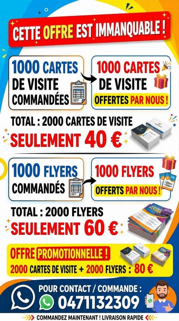 Carte de visite - Flyers, Enlèvement ou Envoi, Carte de visite