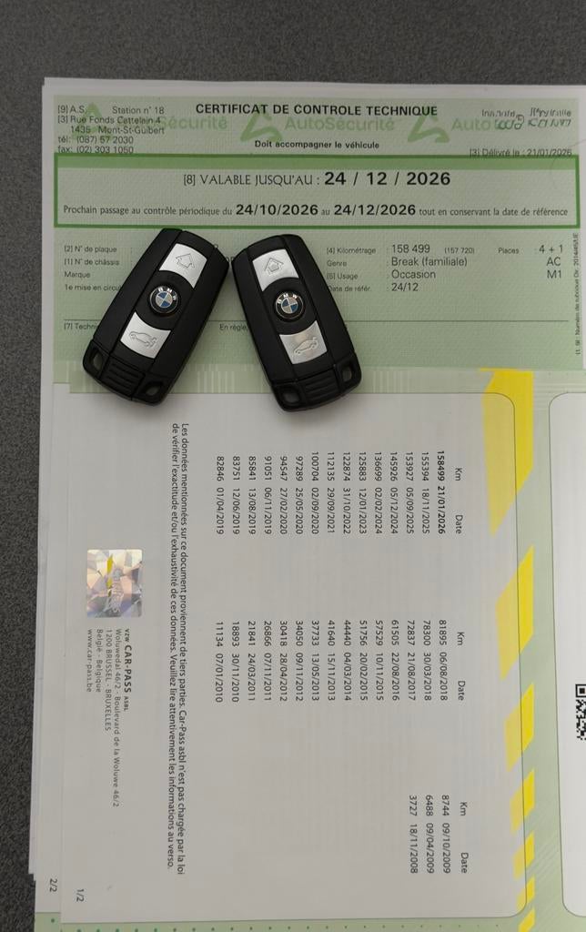 BMW Série 1 116i – contrôle technique  Car pass, Auto's, 90 kW, Euro 5, Zwart, Leder