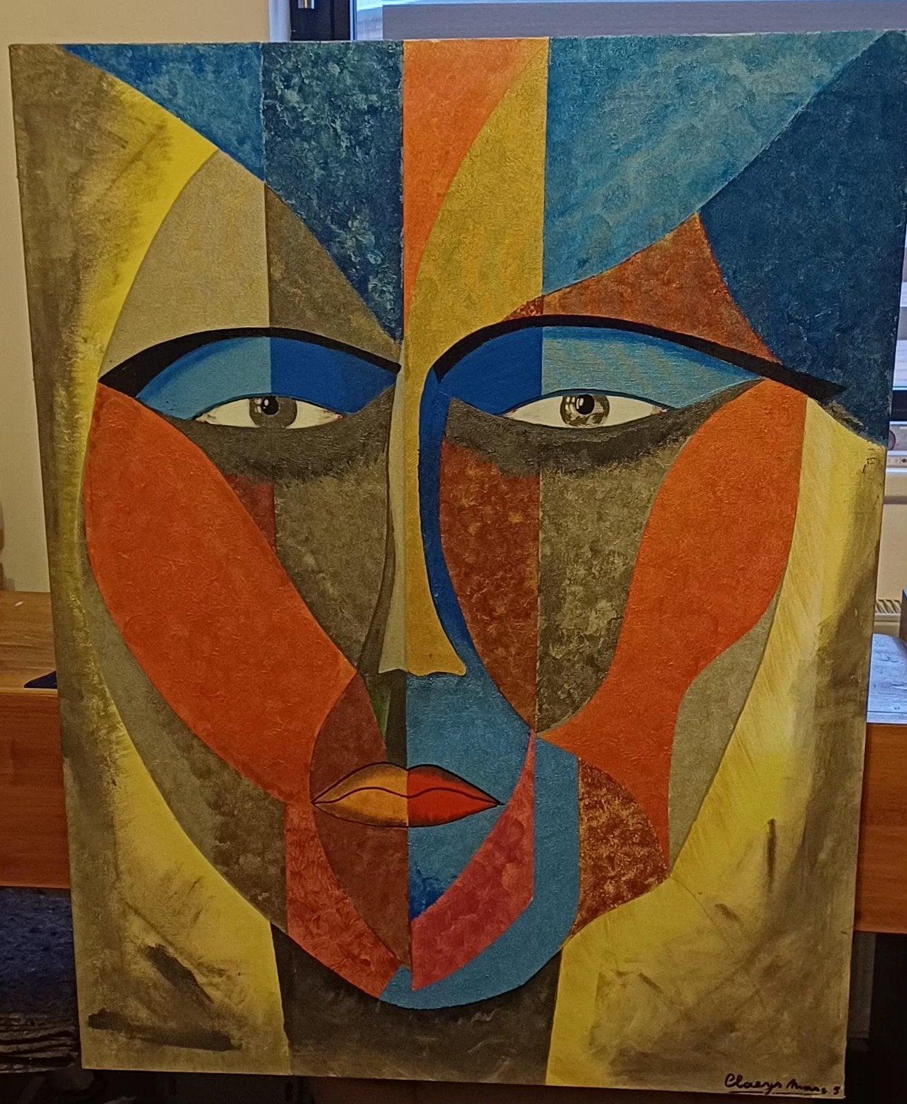 Peinture sur châssis en bois et toile., Enlèvement ou Envoi