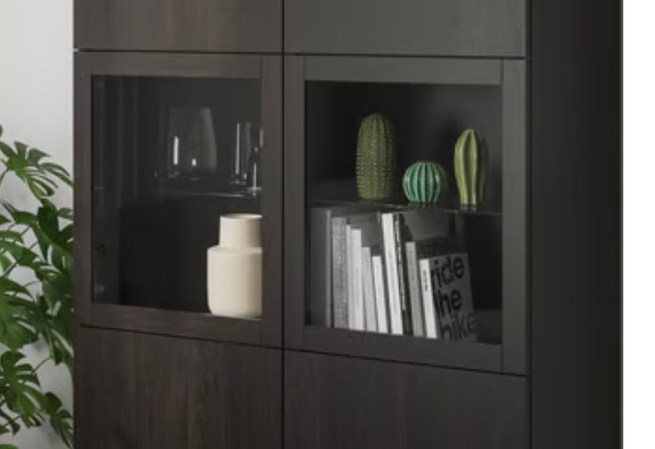 Besta Brun vitrée, Maison & Meubles, Enlèvement, Comme neuf
