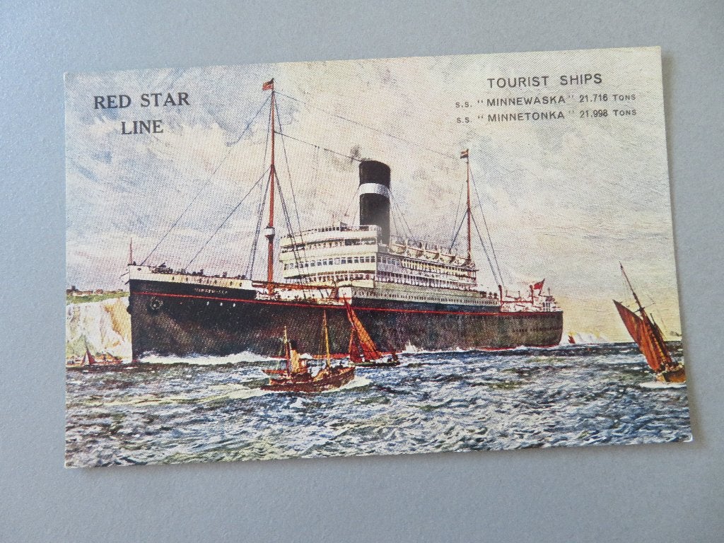 scheepvaart Red Star Line Tourist Ships to New York, Verzenden, Zo goed als nieuw, Motorboot, Kaart, Foto of Prent