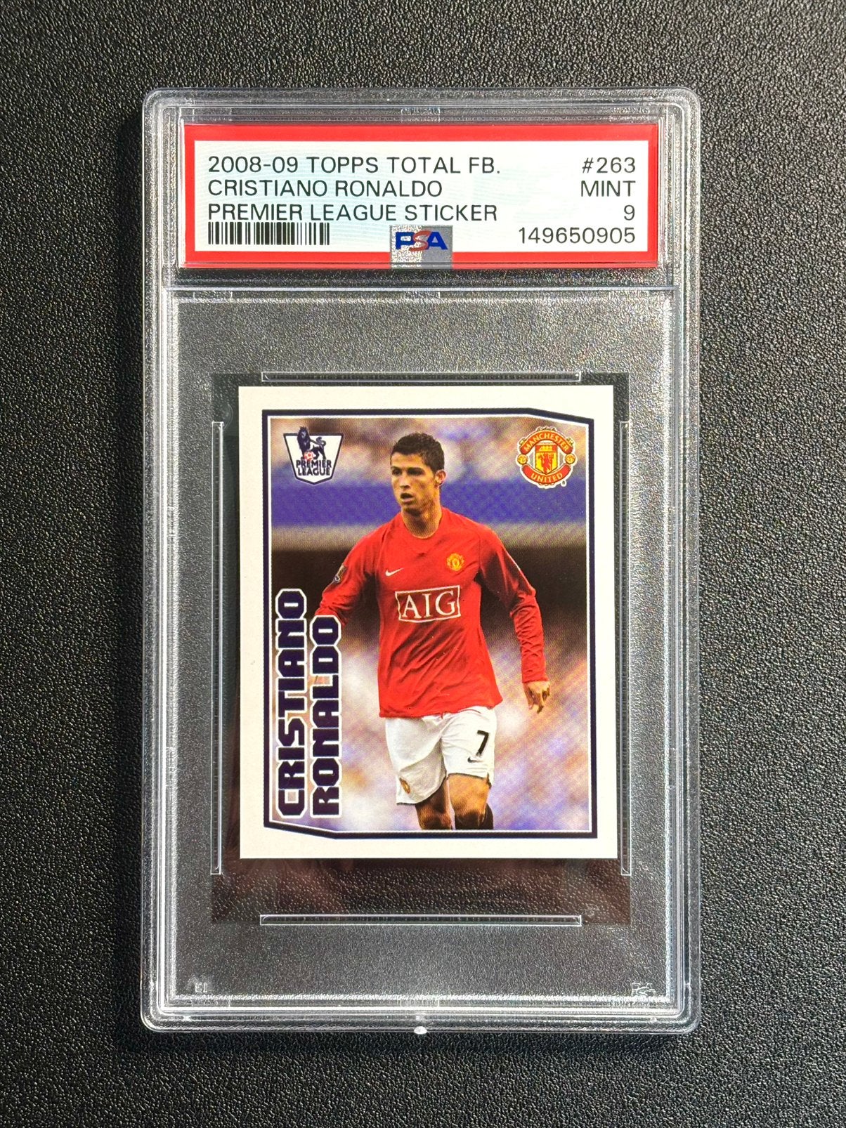 PSA 9 Cristiano Ronaldo 2008-09 Topps Premier League Sticker, Ophalen of Verzenden, Nieuw, Sticker