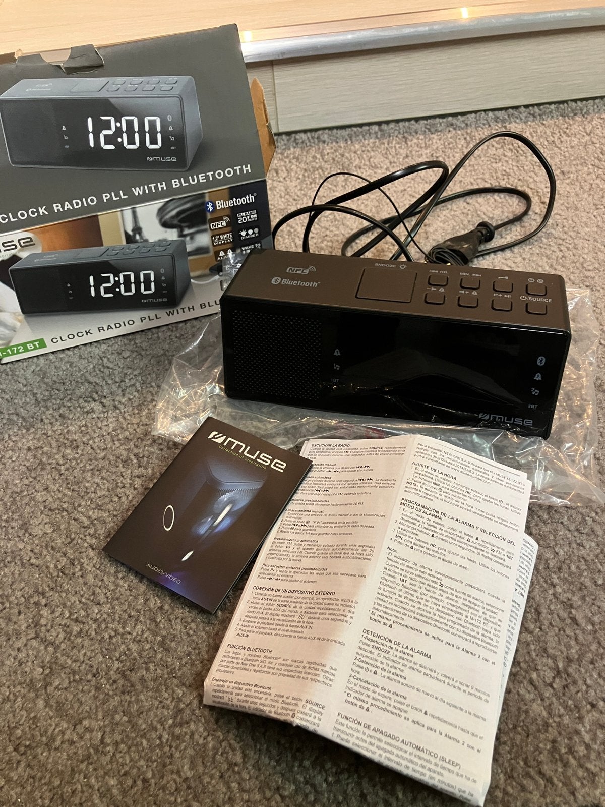 Muse digitale wekker radio met Bluetooth, Enlèvement ou Envoi, Comme neuf