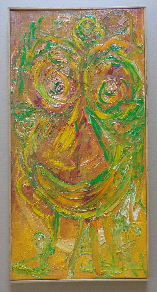 RAM RAUS / HOOFD / OLIEVERF DOEK / 61x31cm / KADER / SIG, Abstrait, Peinture à l'huile, Signé, Enlèvement ou Envoi