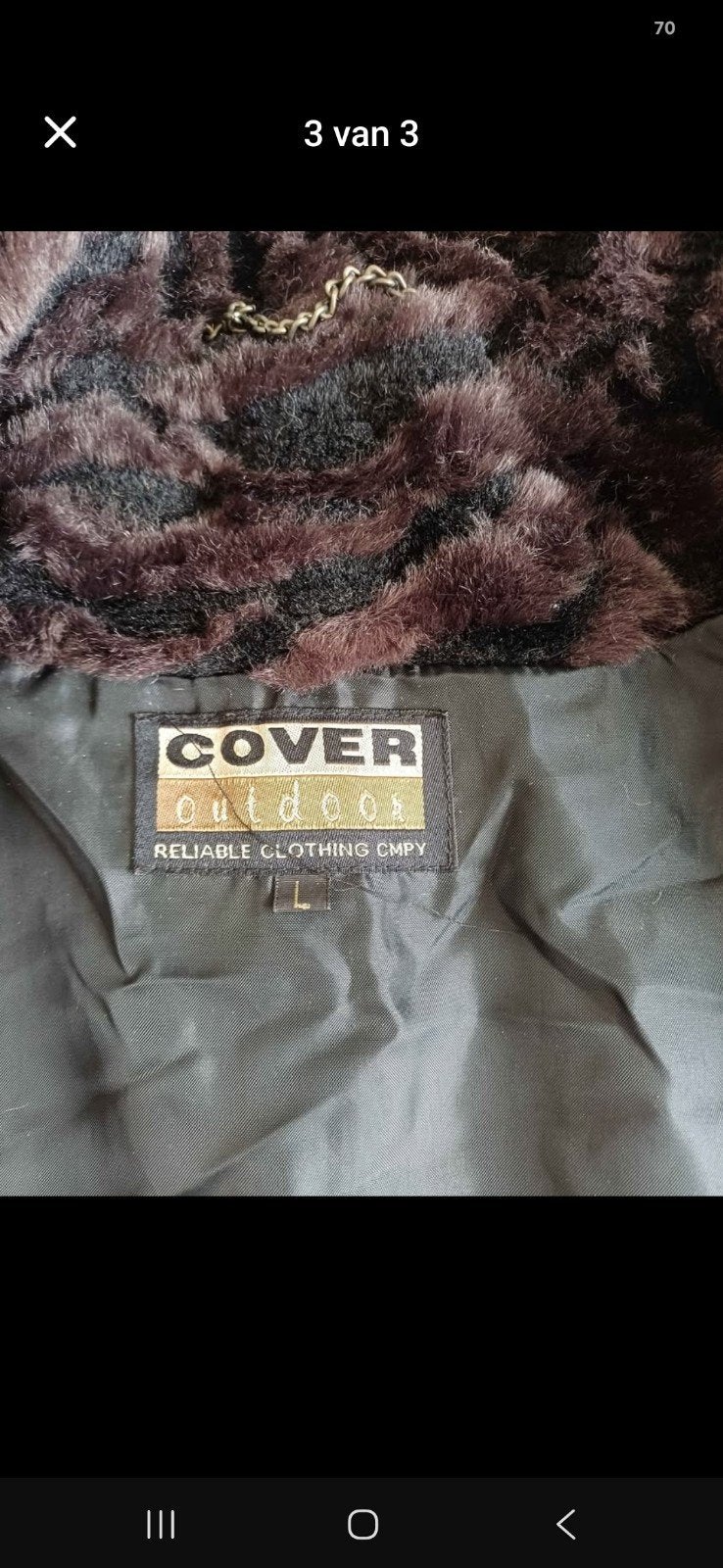 bontjas Merk Cover Out Door., Kleding | Dames, Ophalen, Meerkleurig, Maat 42/44 (L), Cover Out Door.
