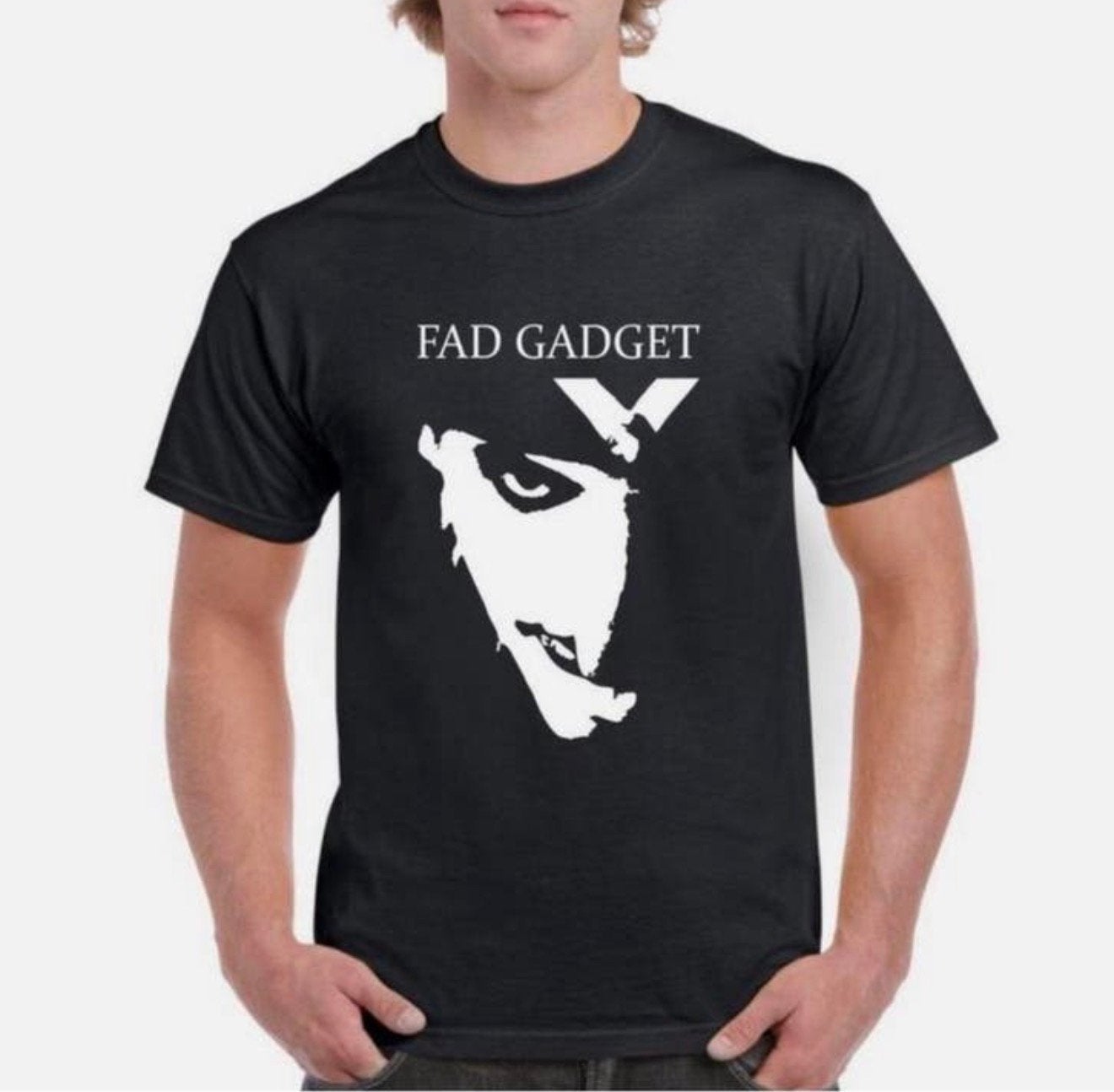 T-shirt Fad Gadget Frank Tovey pour homme NOUVELLE taille M, Enlèvement ou Envoi, Neuf, Taille 48/50 (M), Noir