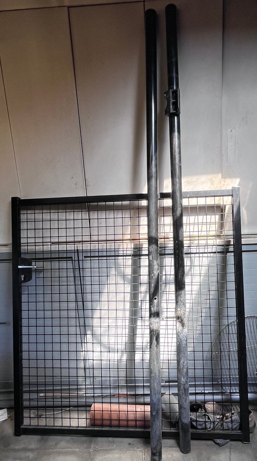 Enkele tuinpoort RAL9005 met locinox, Tuin en Terras, Ophalen, Overige materialen, Gebruikt, 100 tot 150 cm