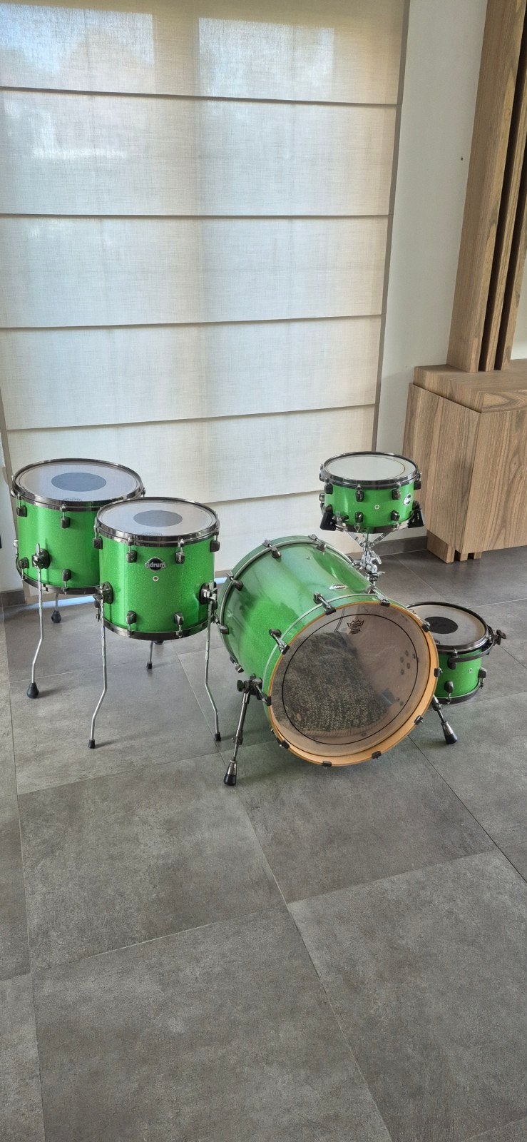Pack de coques de poche Drum Dominion Ash Green Sparkle + sn, Musique & Instruments, Batteries & Percussions, Enlèvement, Utilisé
