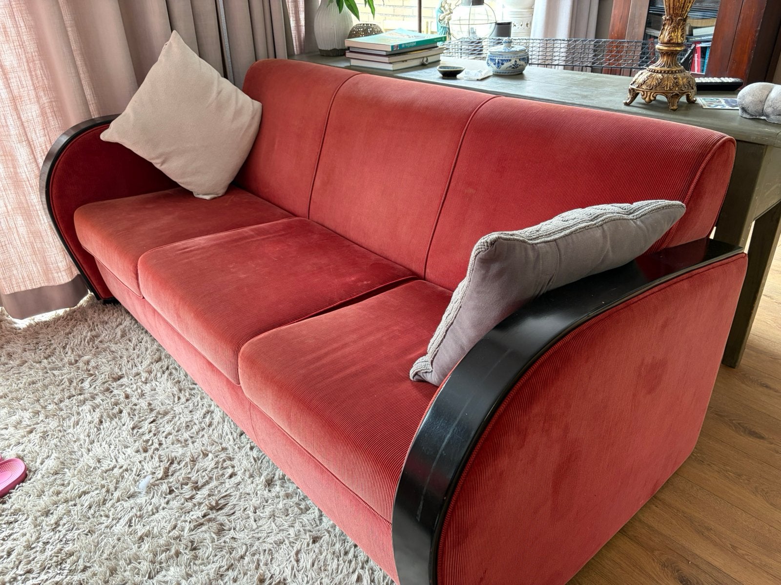 Vintage art deco rooker bank in goede conditie, Huis en Inrichting, Ophalen, Gebruikt, Driepersoons, 200 tot 250 cm