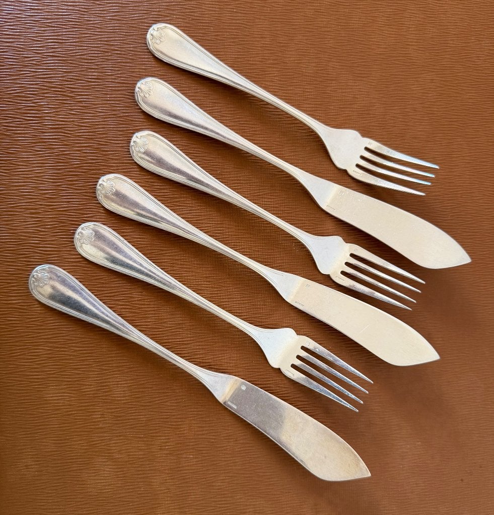 ménagère Christofle Marot Bérain  12 couverts à poisson, Antiek en Kunst, Antiek | Bestek, Verzenden