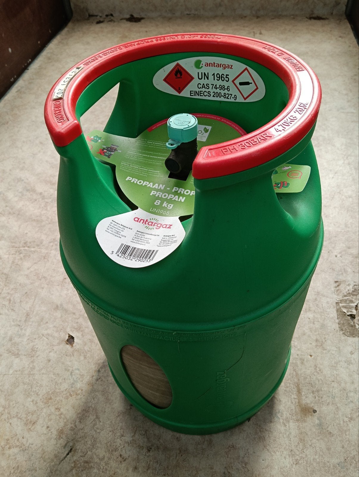 gasfles, Ophalen