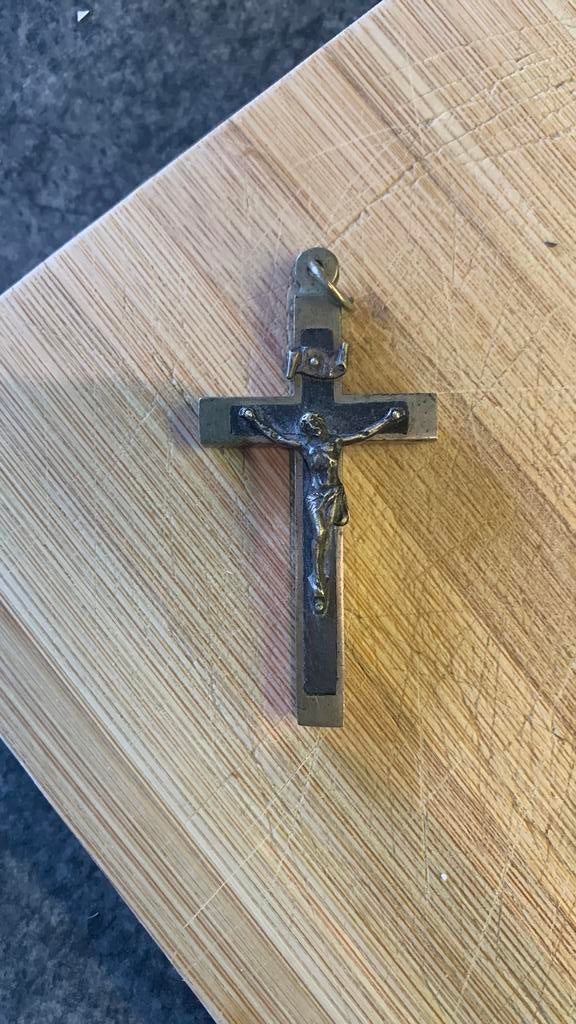 Vintage Kruisje, Ophalen of Verzenden, Gebruikt, Christendom | Katholiek