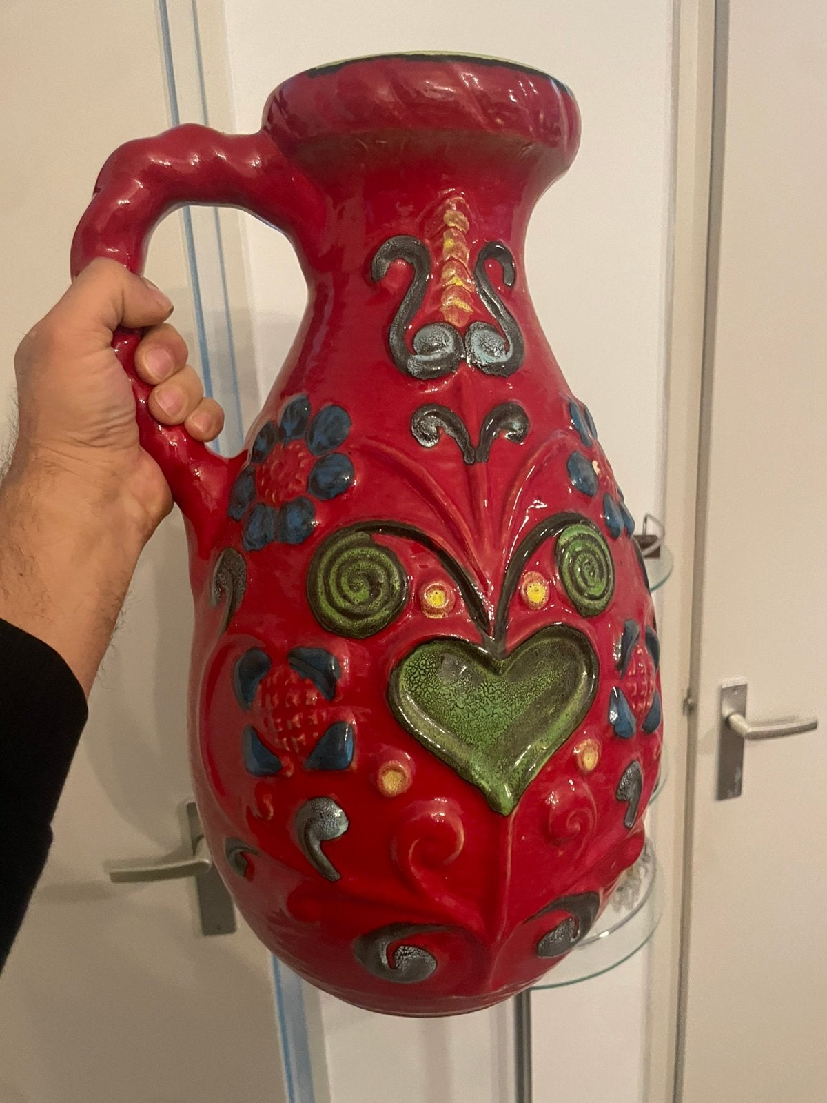 Vintage West Germany 45cm grote vaas, Antiek en Kunst, Ophalen