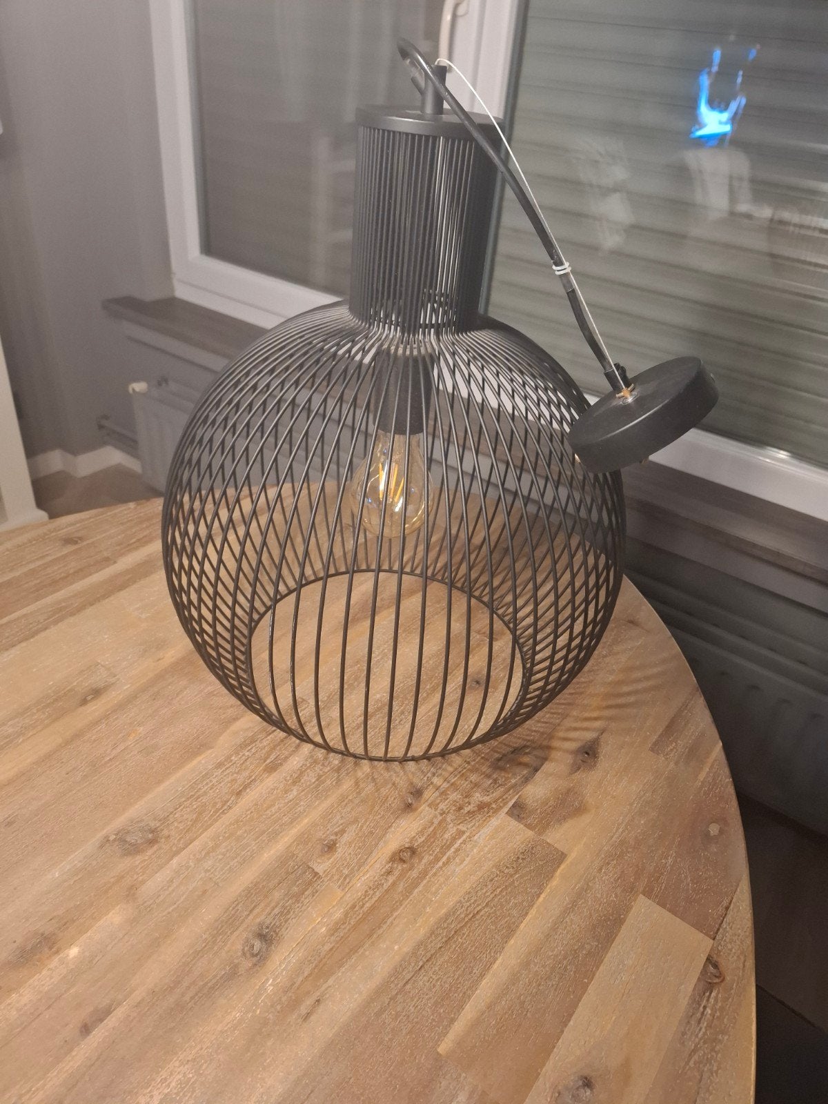 Metalen ronde zwarte hanglamp met Ledlamp, Suspension, Moderne, 35 cm, Enlèvement