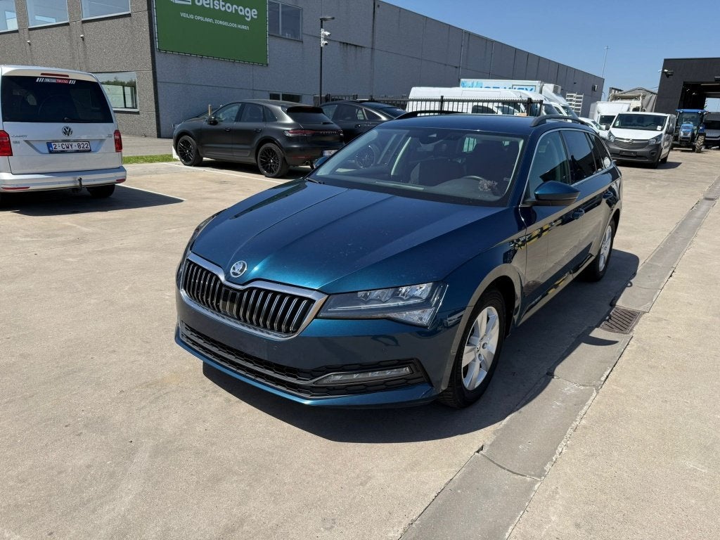 Skoda Superb (Stock ID 39209), Auto's, Skoda, Automaat, Stof, Blauw, Parkeersensor