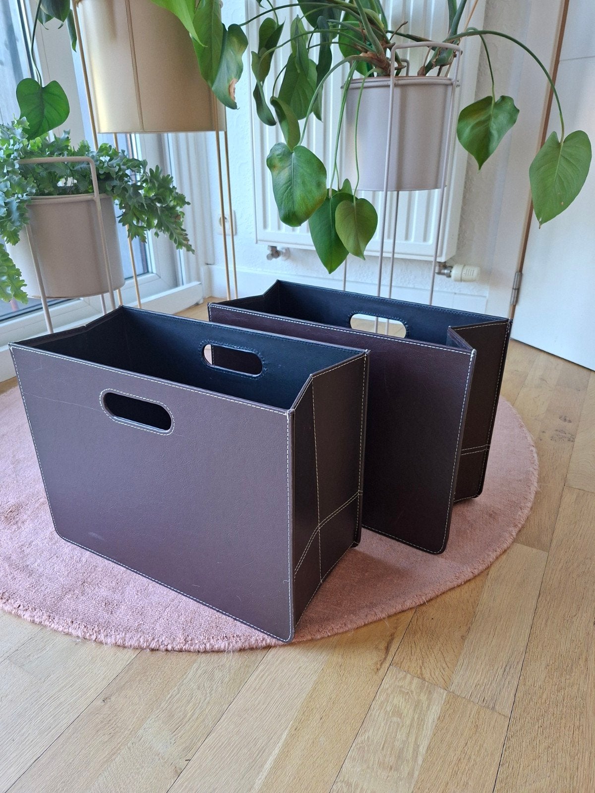2 open opbergdozen met handvat, Lectuurbak, Ophalen of Verzenden, Zo goed als nieuw, Kunststof
