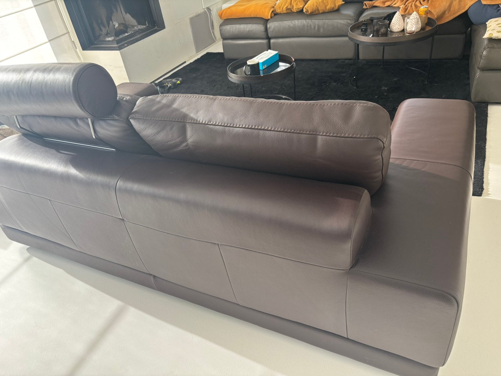 Mooie vollederen zetel, Ophalen, 100 tot 125 cm, Leer, Zo goed als nieuw