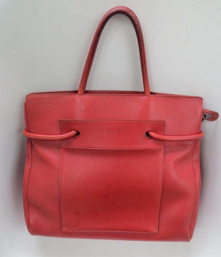 sac à main Deux de Delvaux rouge le 39 frégate brique, Enlèvement ou Envoi, Utilisé, Rouge, Sac à main