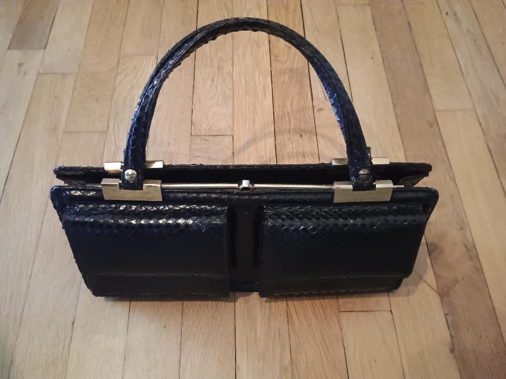 vintage zwarte handtas, Ophalen of Verzenden, Gebruikt, Zwart, Handtas