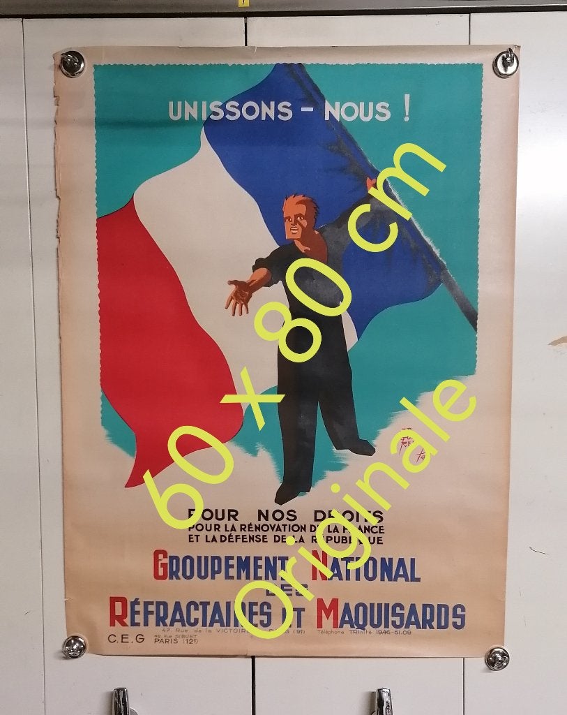 Godreuil Vuurvaste Maquisard militaire poster uit de ww2, Verzenden, Overige soorten, Overige typen