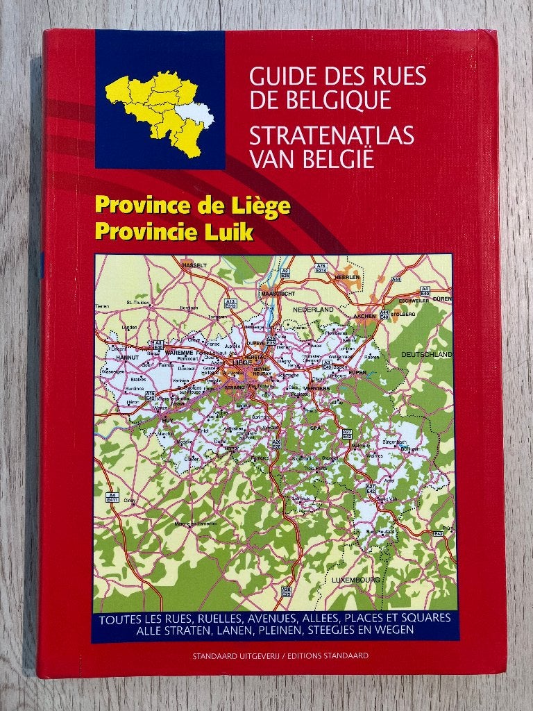 STRATENATLAS VAN BELGIË PROVINCIE LUIK, Boeken, Atlassen en Landkaarten, Ophalen of Verzenden, Standaard uitgeverij, 1800 tot 2000