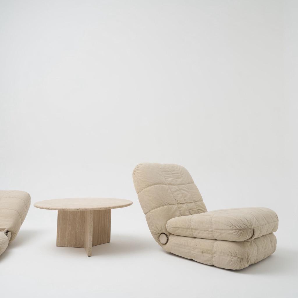 2x vintage vouwbare fauteuils, Huis en Inrichting, Ophalen, Zo goed als nieuw, Stof