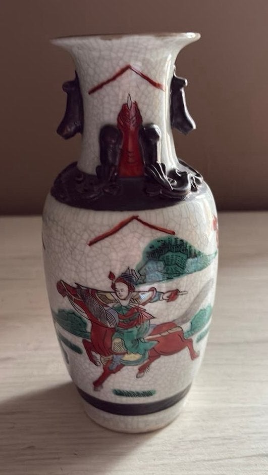 Chinese Nanking Vaas-Craquelé Glazuur-Chenghua Merk–20,3 cm, Antiek en Kunst, Ophalen of Verzenden