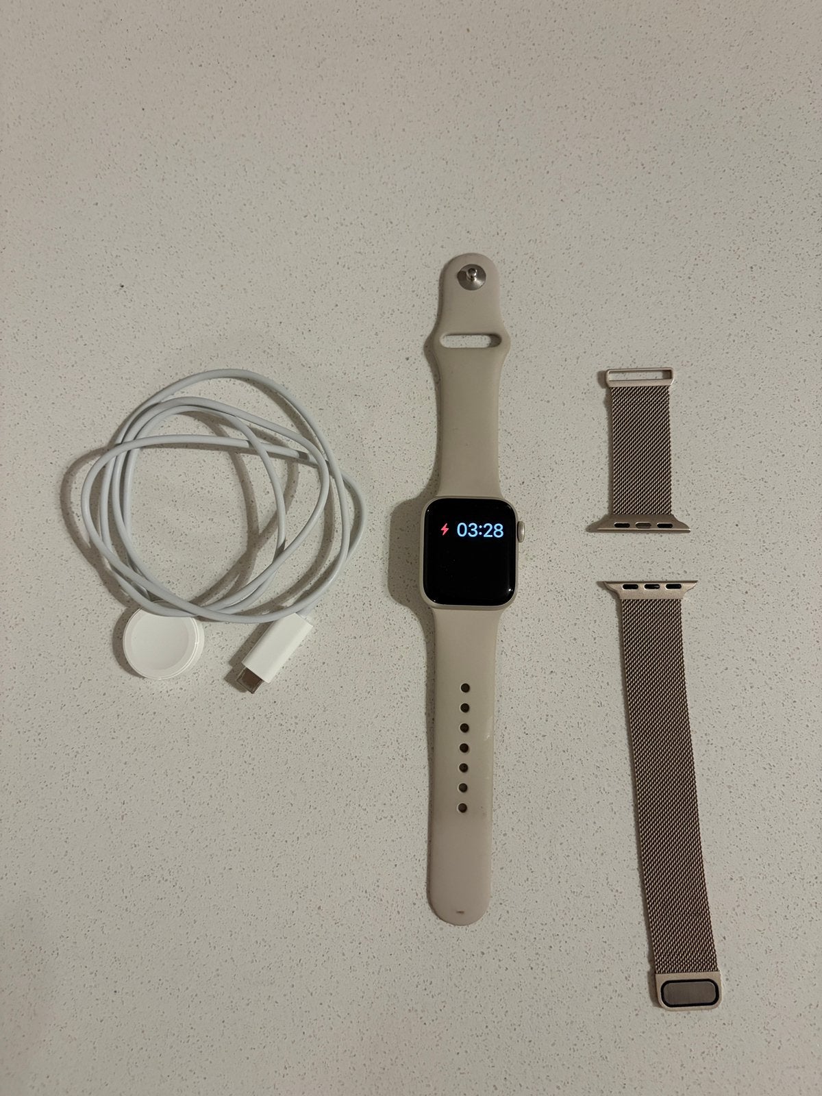 Apple Watch Starlight 40mm 2e Gen S/M, Enlèvement, GPS, Comme neuf