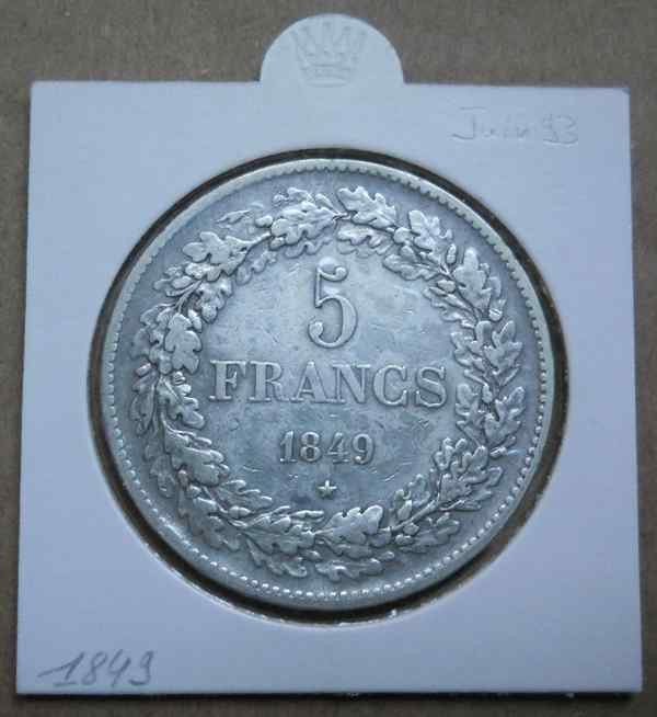 5 francs belges 1849 Léopold 1er, Enlèvement