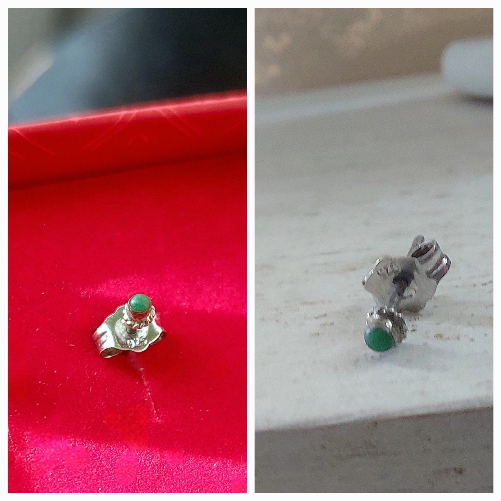 1 boucle d'oreille en argent 925 +pierre, Handtassen en Accessoires, Ophalen, Zilver
