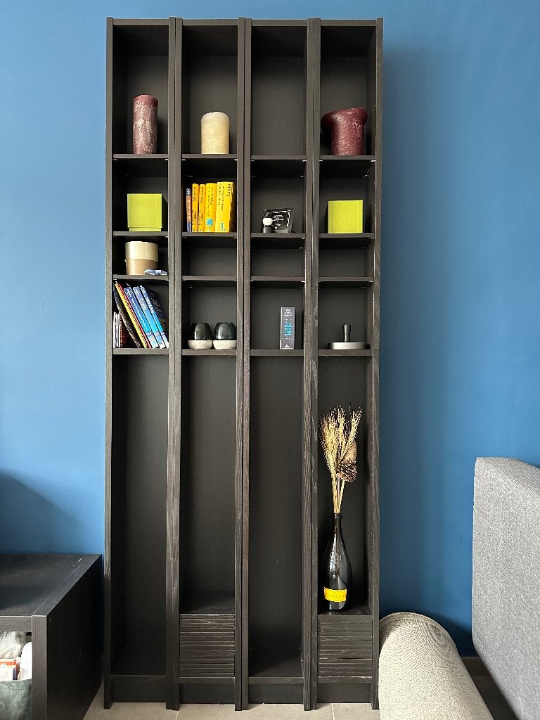 Ikea, Gnedby, Bibliothèque, en noir, 20x17x202 cm, Huis en Inrichting, Ophalen