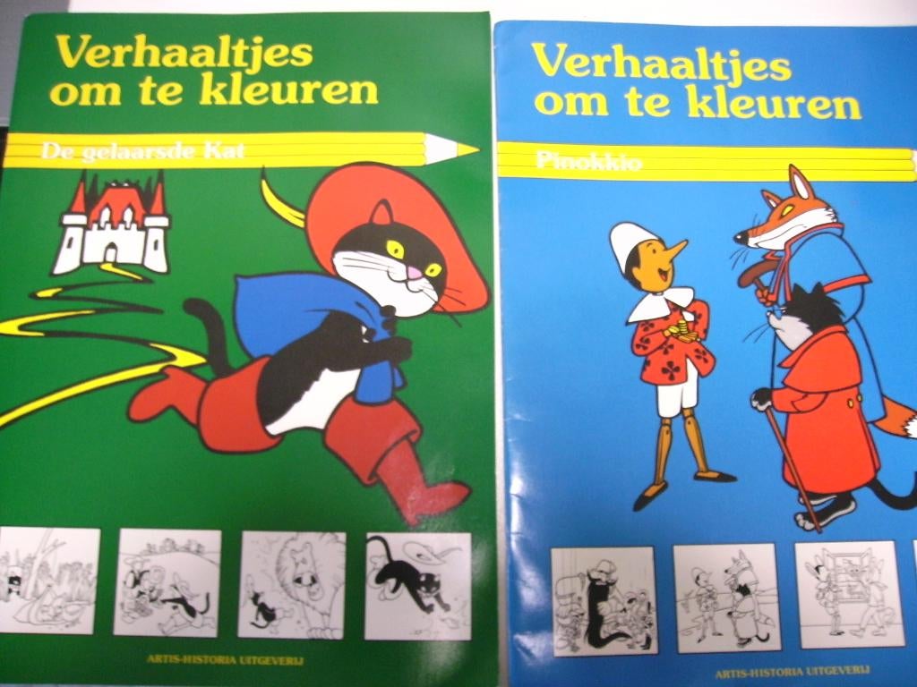 artis-historia verhaaltjes om te kleuren enkel de gelaarsde, Ophalen of Verzenden, Gelezen, Prentenboek