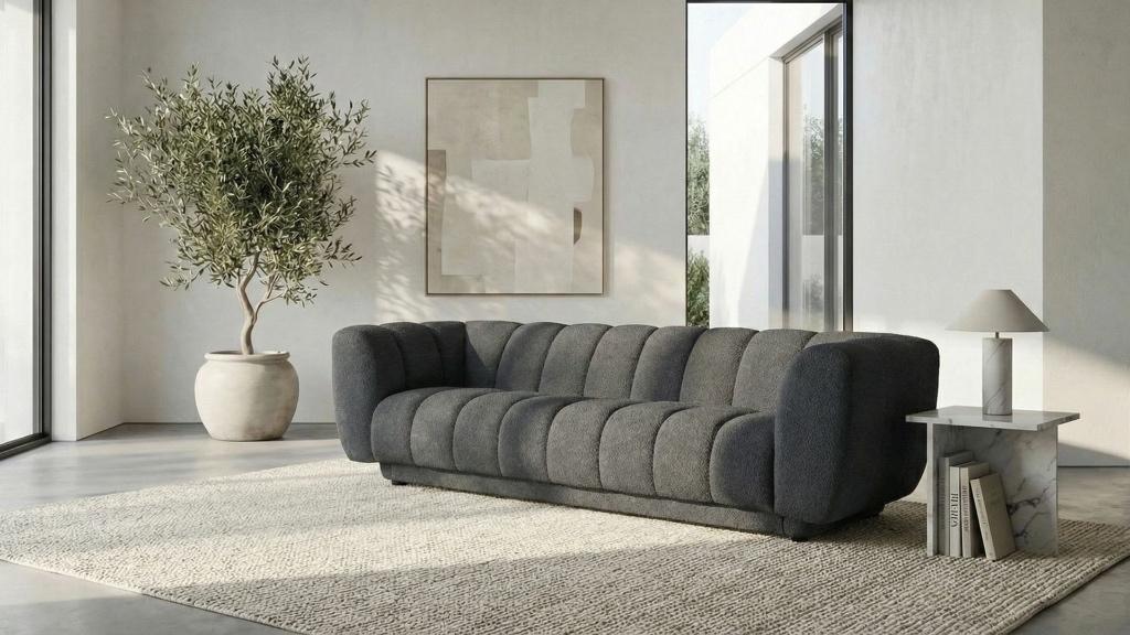 Neuf & -16% Promotion Sublime Canapé Allure gris Anthracite, 100 à 125 cm, 200 à 250 cm, Banc droit, Tissus