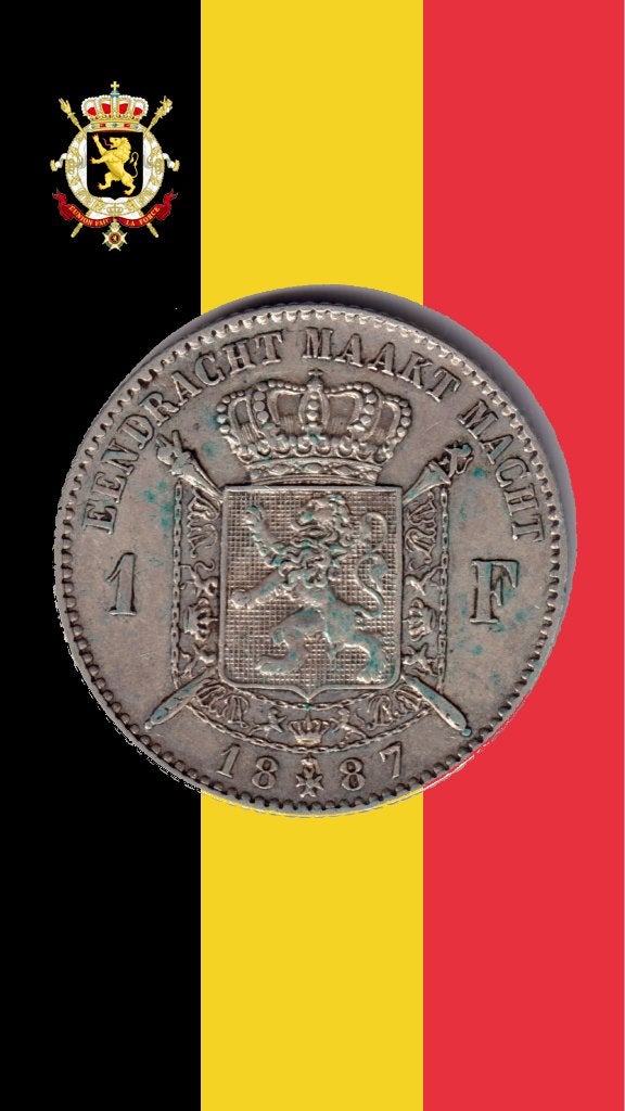 VARIANTE : 1 franc 1887 VL (L WIENER) - Léopold II, Enlèvement ou Envoi, Monnaie en vrac, Argent, Argent