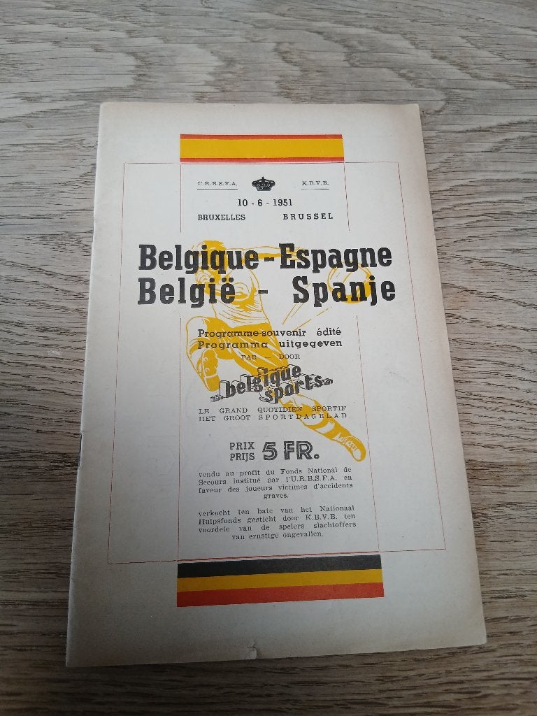 Revue URBSFA KBVB 1951 Belgique Espagne, Envoi, Utilisé, Livre ou Revue