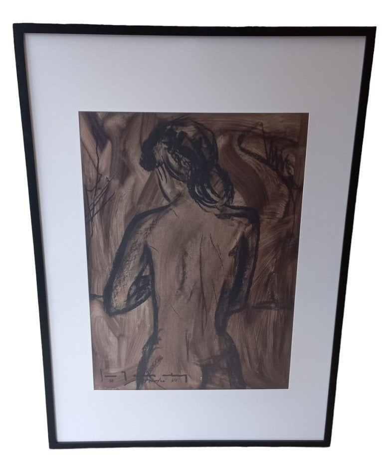 Stefaan Tessely naaktstudie op papier, Antiek en Kunst, Ophalen, Origineel werk, Portret of Personen, Papier