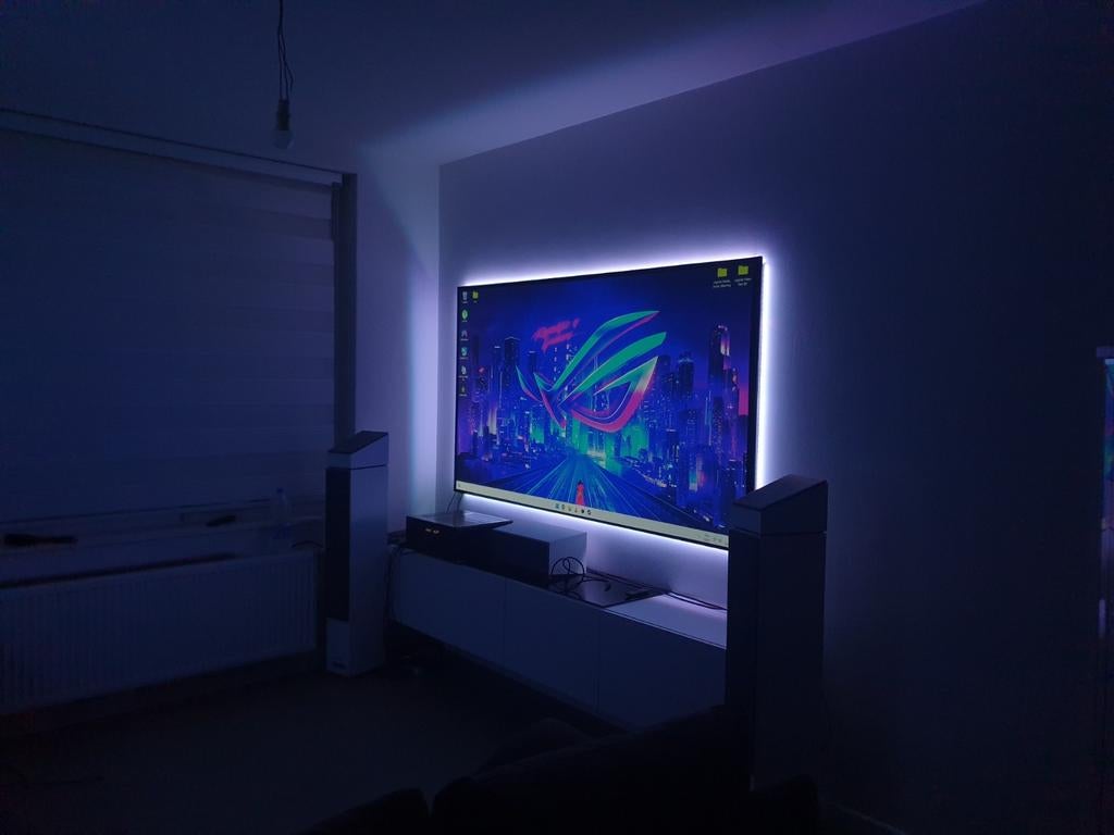 4K-projector + AMBILIGHT + 90" PROJECTIESCHERM (215 cm), Audio, Tv en Foto, Beamers, Ophalen, LED, Ultra HD (4K), Viewsonic