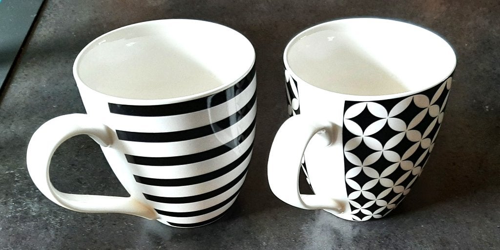 Te koop: Nieuw!! Twee mooie cappuccino beker/mokken., Nieuw, Modern, Porselein, Mok