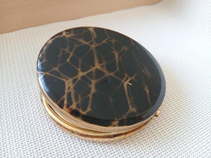 Rare 💎 ancien poudrier rechargeable sac à main rond 19ème, Femme ou Homme, Or, Plus petit que 17, Or